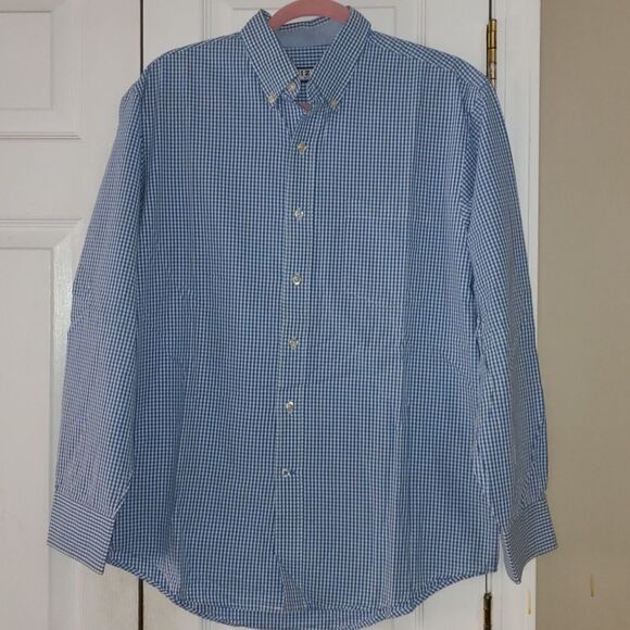 Izod  blue white  button down dress shirt  Sz M - Picture 1 of 6